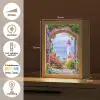 Doorkijk - Vuurtoren - Bloemen - Uitzicht Light Box met kabel (Tafellamp) klein -USP_NL