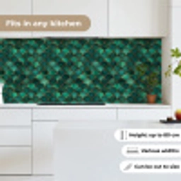 Schubben - Structuur - Diepgroene - Goud keuken achterwand 2 middel 871 -sfeer4_UK