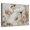 Bloemen - Winter - Wit - Sneeuw - Beige Textielframe zwart klein -3d