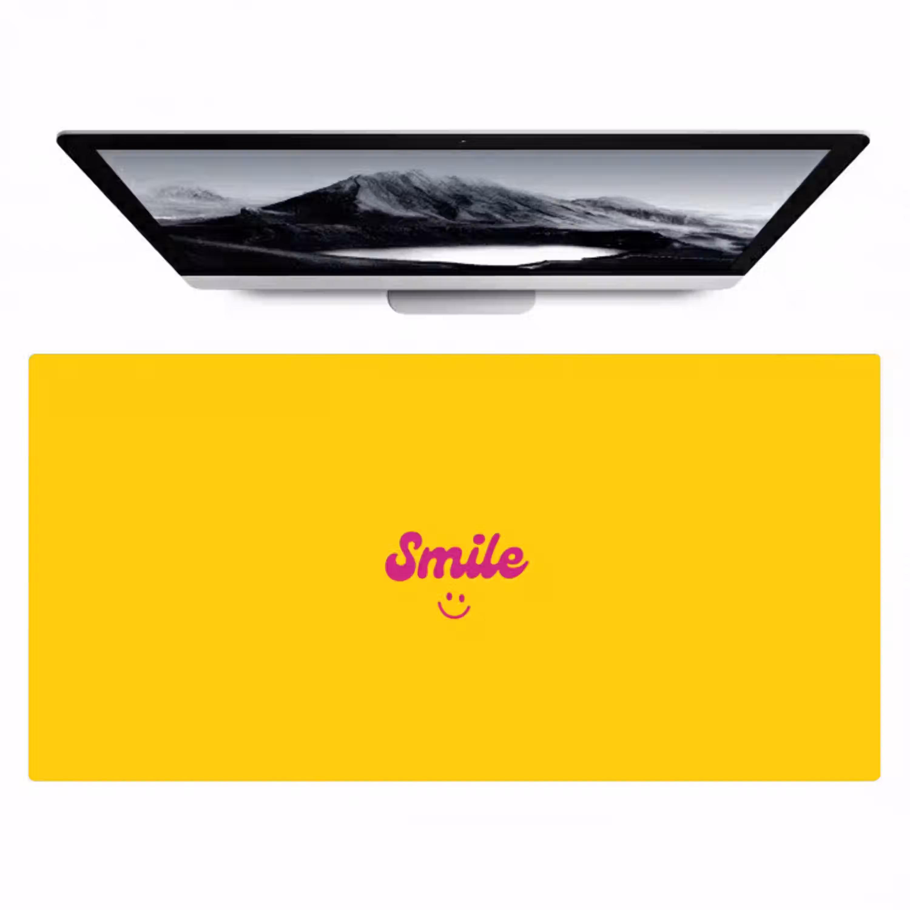 Smile - Geel - Roze Muismat XXL klein -zzz3d