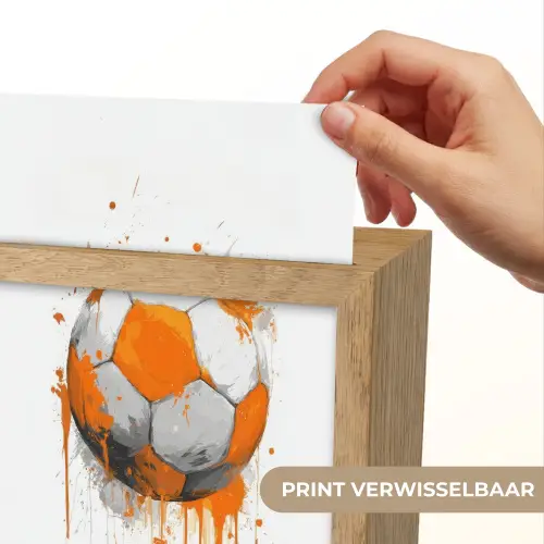 Voetbal - Abstract - Oranje - Verfspatten Light Box met kabel (Kinderlampje) klein -USP_websiteprintNL