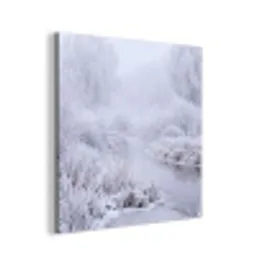 Rivier - Sneeuw - Bos - Winter - Schilderachtig aluminium wit klein -3d