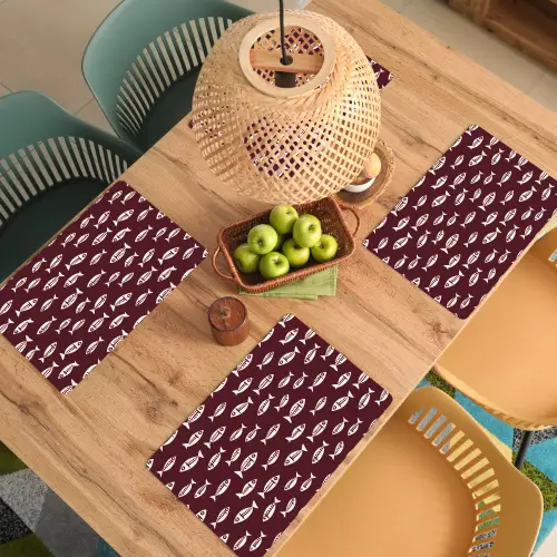 Vissen - Grafisch - Patroon - Donker Placemat vinyl groot 368 -zzsfeer5_Kitchenyeah-website