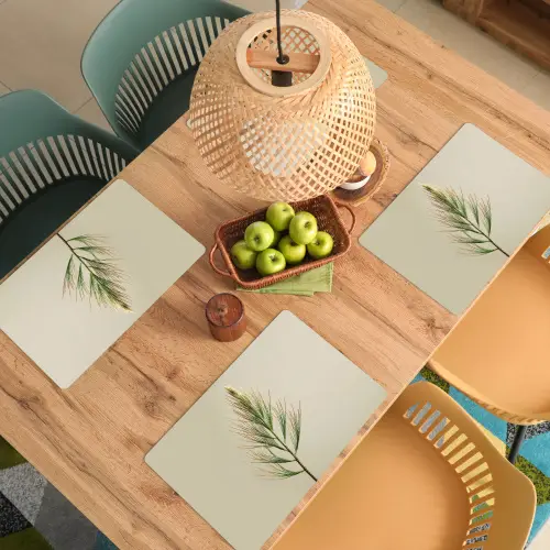 Dennentak - Naaldvormige bladeren - Lichtgroen Placemat vinyl groot -zzsfeer5_Kitchenyeah-website