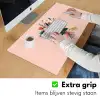 Margrieten - Boeket - Strikje - Roze Muismat XXL klein -sfeer3