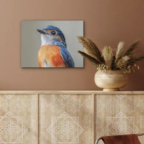 Kleurrijk - Vogeltje - Veren - Blauw PET vilt klein -sfeer4