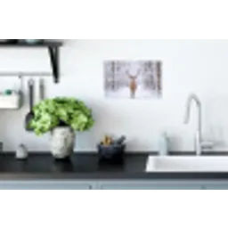 Hert - Winter - Bos - Natuur - Wit Muursticker klein -keuken