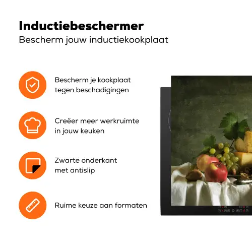 Stilleven met Kaas en Fruit Inductie beschermer vinyl 3mm klein -zzzzzzz-td-ups
