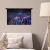 Bloemen - Nacht - Lupine - Sterrenhemel - Paars - Natuur Wandkleed katoen klein -sfeer4