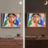 Portret - Vrouw - Modern Light Box met batterij (Wandlamp) middel -sfeer3
