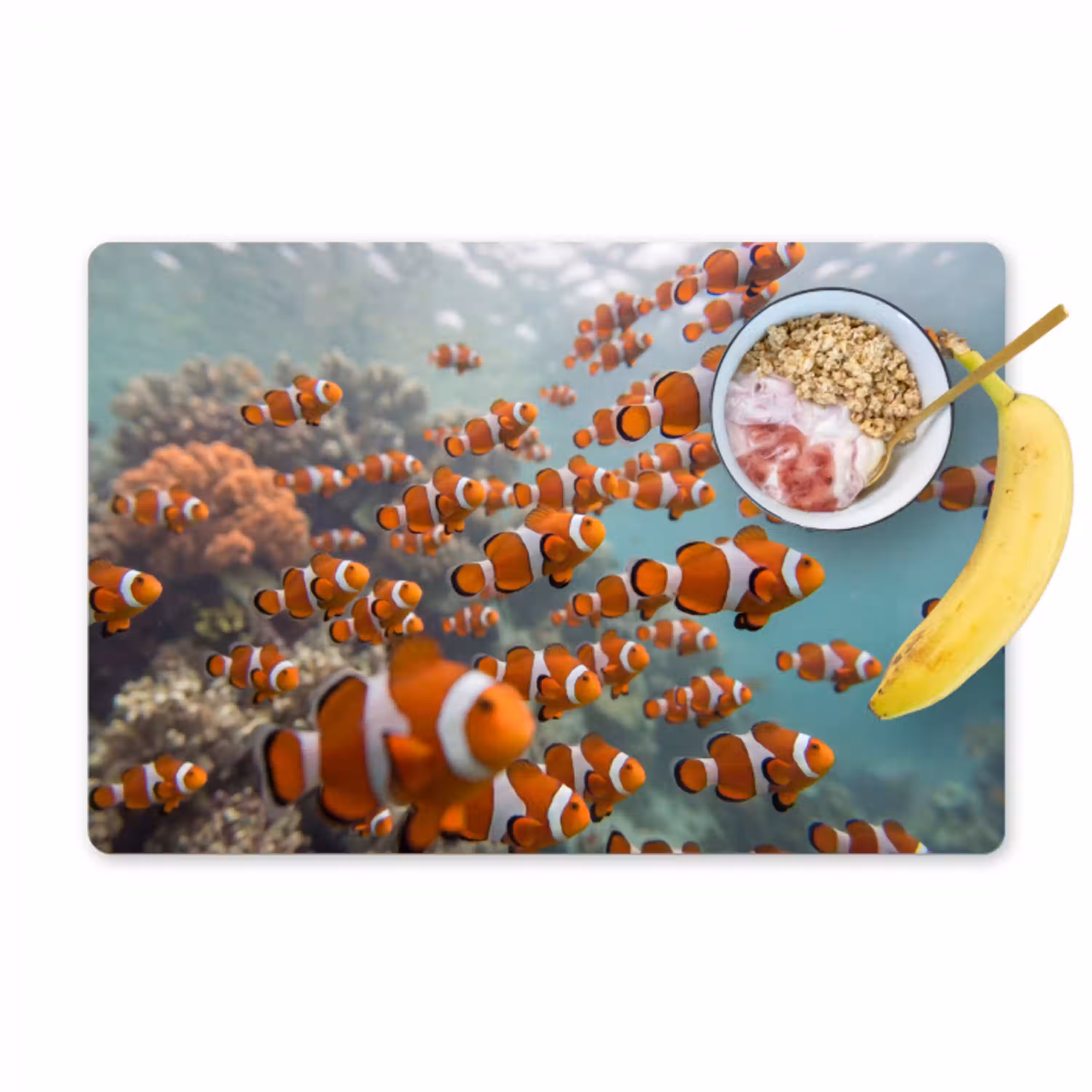 Vis - School - Onderwater - Dieren - Oranje Placemat vinyl groot -zzzproduct_Kitchenyeah-website