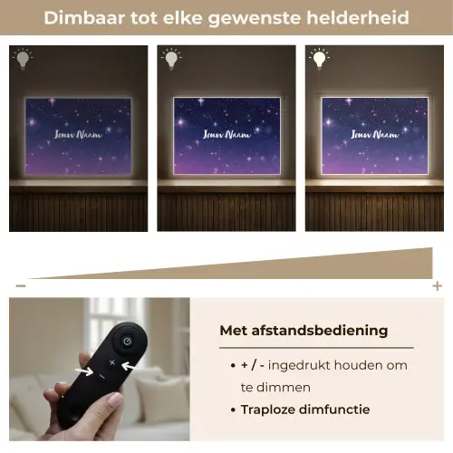 Sterren - Galaxy - Blauw - Roze Light Box met batterij (Wandlamp kind) middel -USP_dimbaarNL