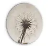 Paardenbloem - Minimalistisch - Wit Akoestische PET Vilt - Rond klein -3d
