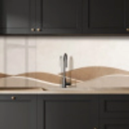 Abstract - Golven - Modern - Beige keuken achterwand 2 middel -sfeer1