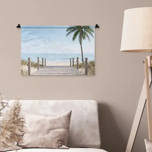 Palmbomen - Pad - Horizon Wandkleed katoen klein -sfeer4