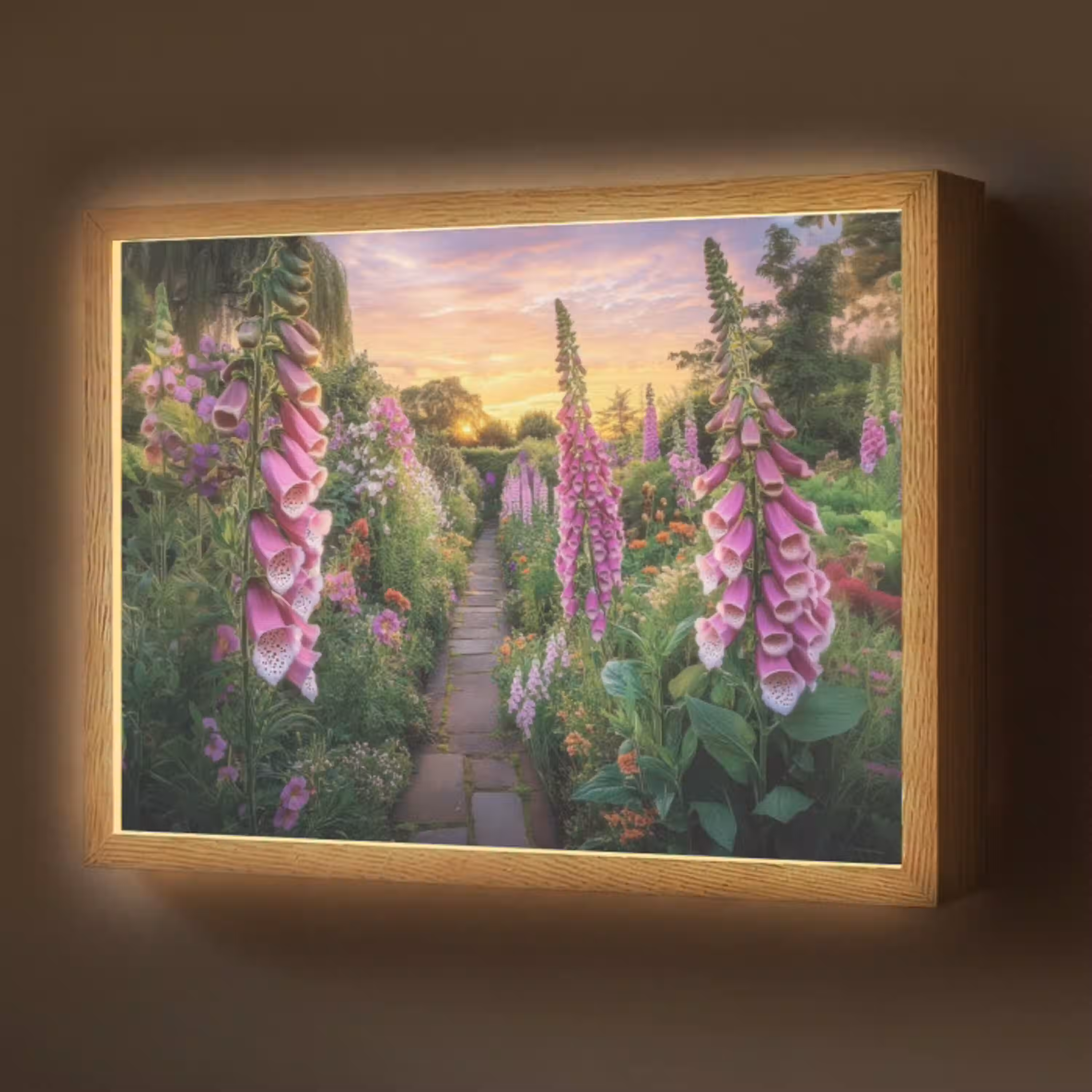 Vingerhoedskruid - Bloemen - Tuin Light Box met batterij (Wandlamp) middel -z3d_website