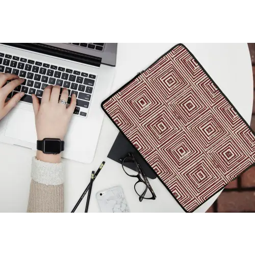 Geometrisch - Patroon - Rood laptophoes neopreen klein 279 -bureau