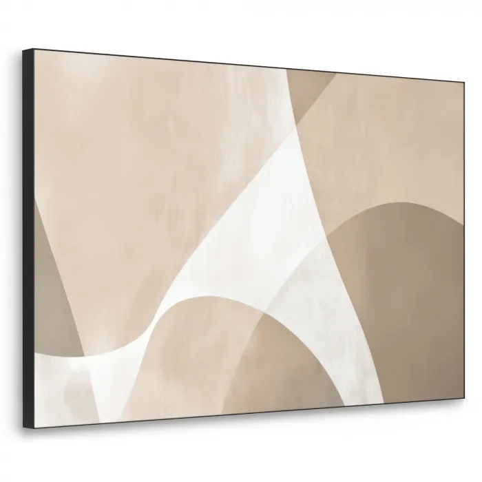 Vloeiende vlakken - Harmonieus - Golvend Textielframe zwart klein -3d