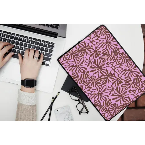 Organisch - Patroon - Roze laptophoes neopreen klein 279 -bureau