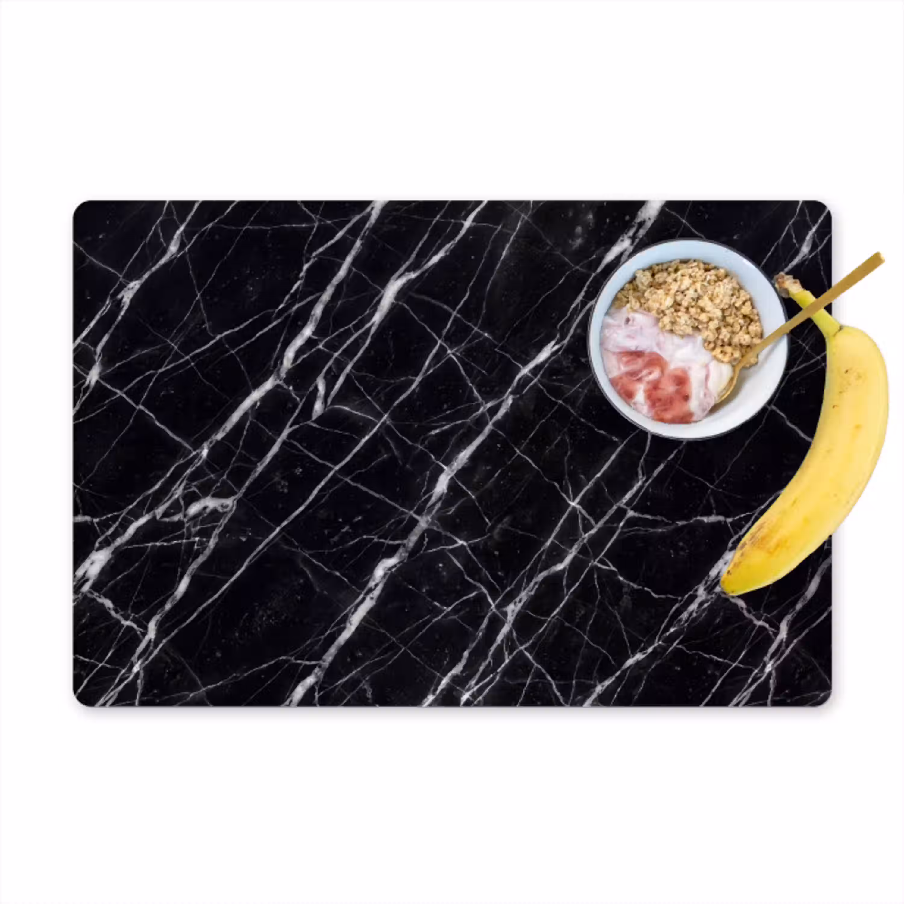 Marmer - Aders - Abstract - Zwart Placemat vinyl groot -zzzproduct_Kitchenyeah-website