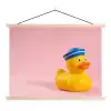 Matroos - Eend - Roze textielposter latten blank klein -3d