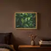 Bladeren - Regendruppels - Licht - Groen Light Box met batterij (Wandlamp) middel -sfeer4