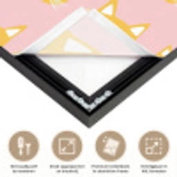 Katten - Patroon - Roze Textielframe zwart klein 947 -USP_feed_closeupNL