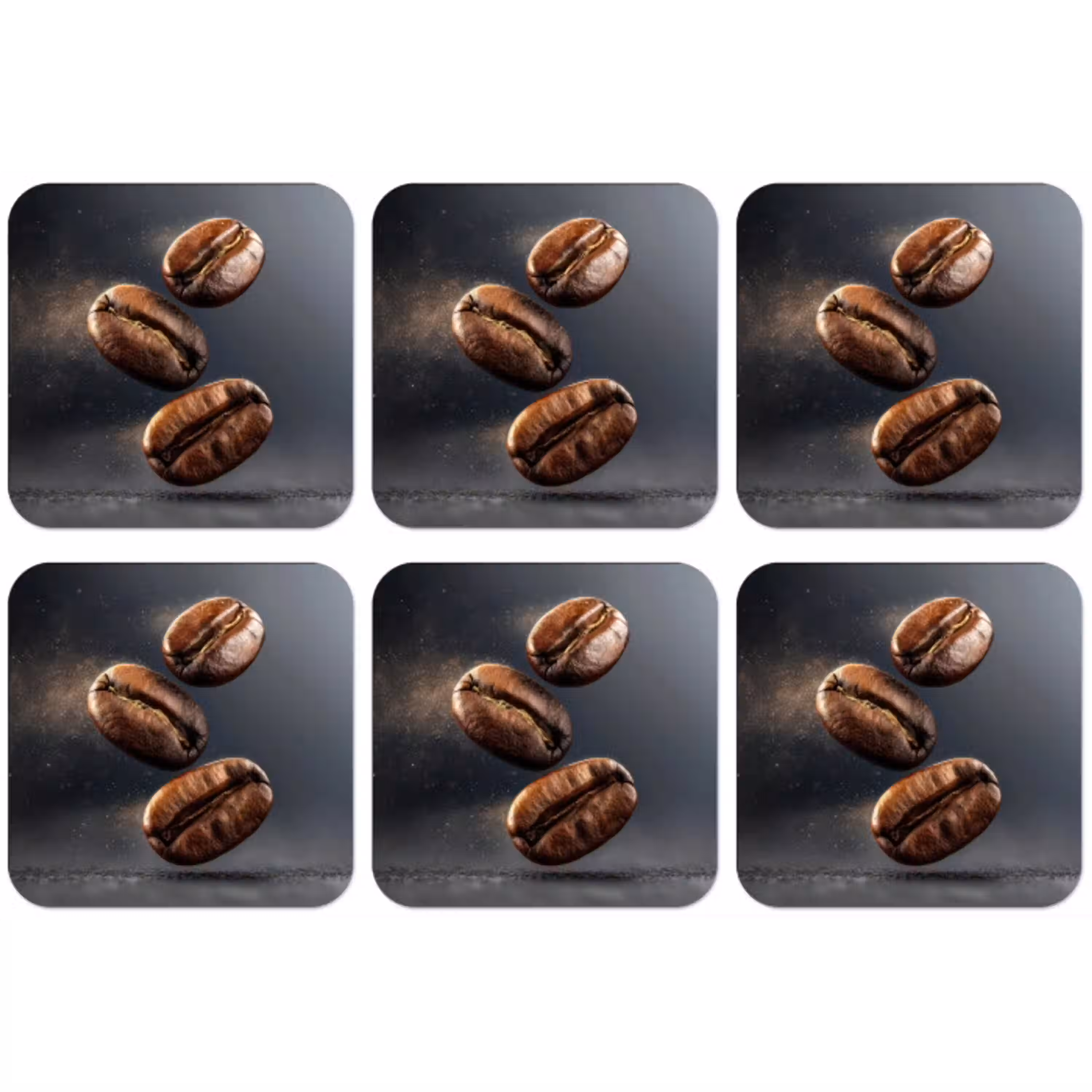 Koffiebonen - Zwevend - Grijs onderzetter kurk middel -zkaufland3dotto
