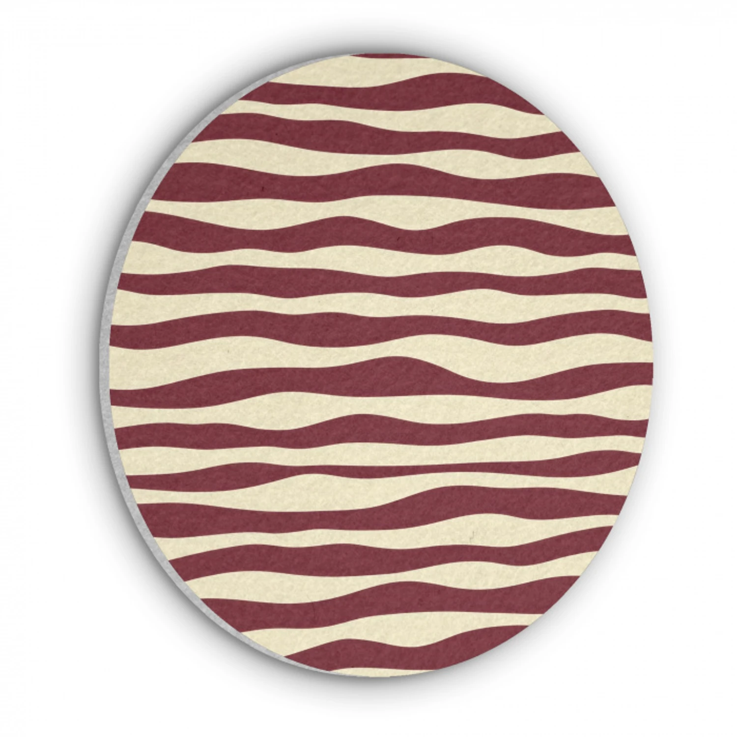 Golven - Rood - Patroon - Crème Akoestische PET Vilt - Rond klein 838 -3d