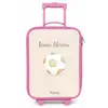 Voetbal in beige pastel kleuren Kinderkoffer - Roze klein -zz3dotto