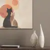 Katten - Zwart - Abstract - Cirkels PET vilt klein -sfeer6_closeup