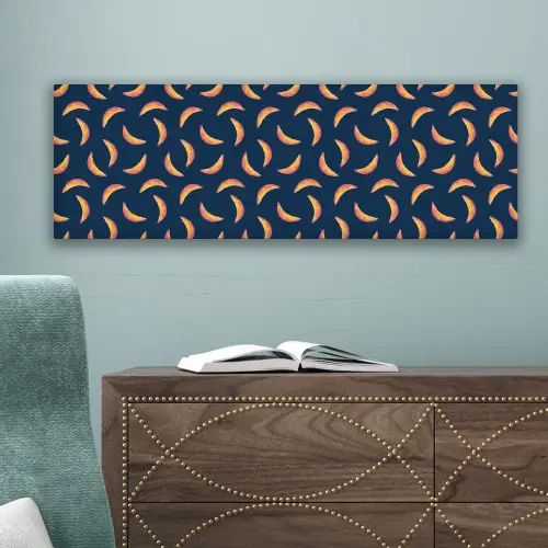 Banaan - Tropisch - Blauw - Patroon canvas 2cm klein 828 -sfeer4