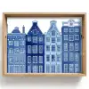 Aquarel - Grachtenpanden - Delfts - Blauw Dienblad Rechthoek middel -z3d_shopping