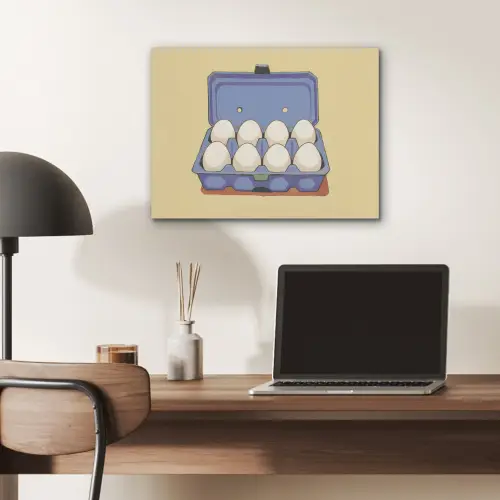 Eieren - Doos - Minimalistisch - Blauw PET vilt klein -sfeer5