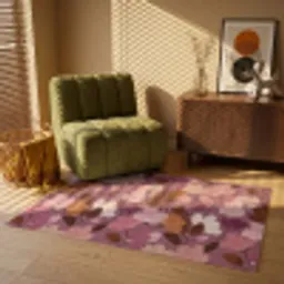 Bloem - Patroon - Roze Vloerkleed Rechthoek klein 1091 -atmosphere_sfeer1_global