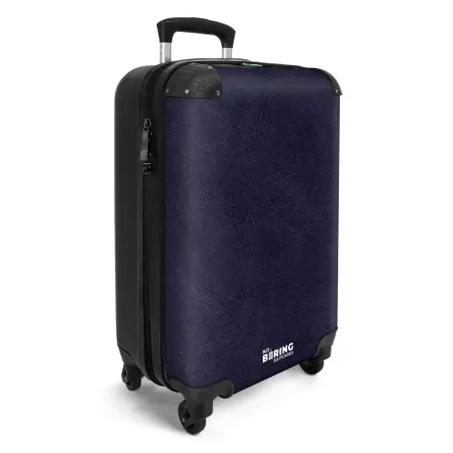 Lederen look marine blauw NBS - Handbagage koffer - Volwassenen Unisex middel -productfoto_3d