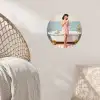Badkamer - Vrouw - Roze Wandcirkel behangsticker klein -sfeer4