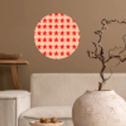 Patroon - Sterren - Rood Wandcirkel behangsticker klein 186 -sfeer1