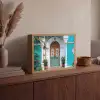 Zuilen - Sierlijke - Deur - Blauw Light Box met batterij (Wandlamp) middel -sfeer2