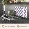 Ananas - Roze - Wit keuken achterwand spatscherm klein 900 -usp_NL