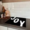 Kerstmis - Quotes - Joy - Zwart - Feest Inductie beschermer vinyl 3mm middel -sfeer3