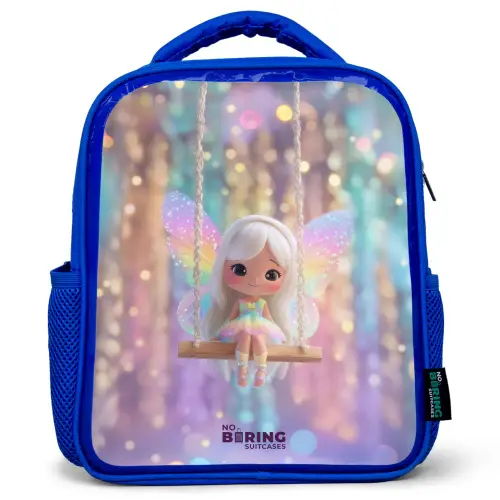 Fee - Elf - Regenboog Kinderrugzak - Blauw middel -3d