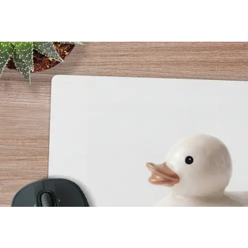 Badeend - Minimalistisch - Wit muismat rubber klein -closeup