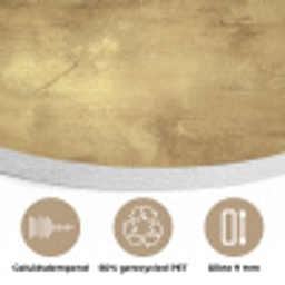 Industrieel - Textuur - Goud Akoestische PET Vilt - Rond klein 838 -closeup_NL