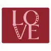 Love - Rood - Hatjes muismat rubber klein -3d