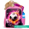 Voetbal in roze vuur explosie Kinderrugzak - Roze middel -inhoud_NL