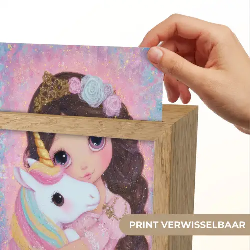 Meisje - Eenhoorn - Glitter Light Box met kabel (Kinderlampje) klein -USP_websiteprintNL