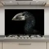 Vogel - Portret - Neushoornvogel - Zwart - Dieren keuken achterwand spatscherm klein -3d_website
