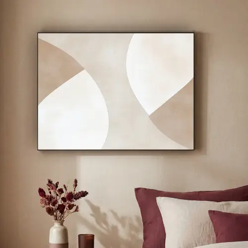 Bruin - Japandi - Abstract Textielframe zwart klein -sfeer1