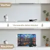 Grachten Amsterdam - Huizen - Stad - Kleurrijk keuken achterwand spatscherm klein -voor_na_DE